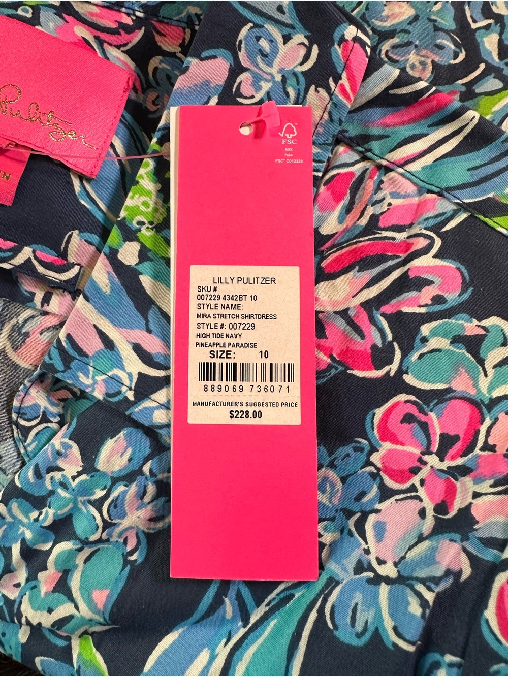 NWT Lilly Pulitzer Floral Long Sleeve Dress - Picture 3 of 9